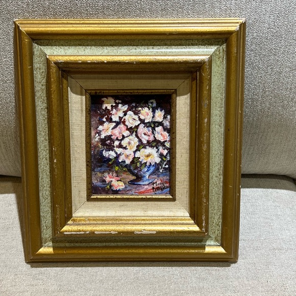 Floral Signed Oil Painting Framed - Picture 1 of 5